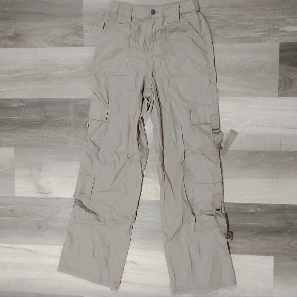 No Boundaries Womens Pants Dark Khaki Cotton Cargo Twill Wide Leg XXS 00